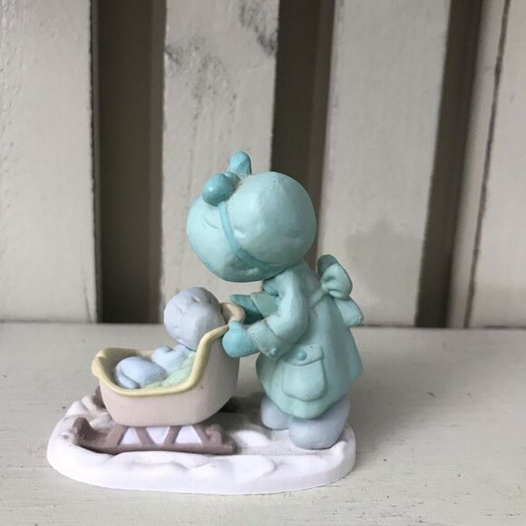 1989 Precious Moments Calendar Girls January Figurine Doll Miniature Figurine Re - Picture 4 of 12